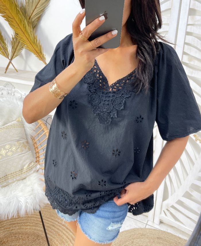Tunique en broderie anglaise